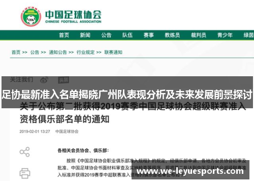 足协最新准入名单揭晓广州队表现分析及未来发展前景探讨